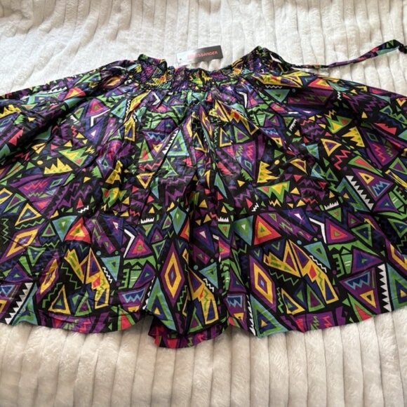Ankara wax-printed Skirt w/Scarf African Print Colorful Free Size - Picture 2 of 8